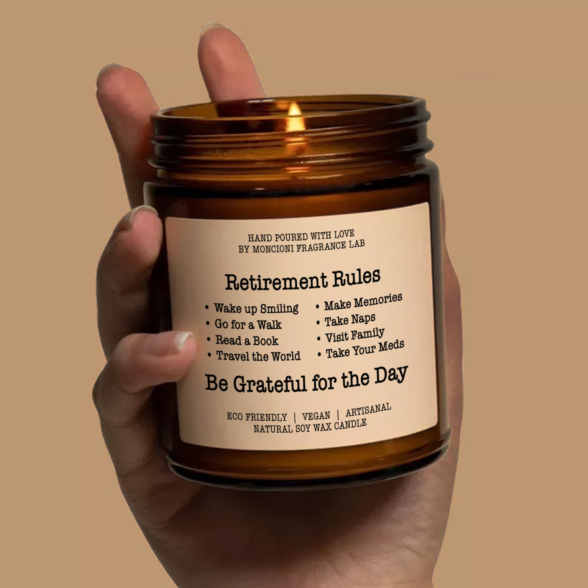 Retirement Rules Funny Scented Soy Candle