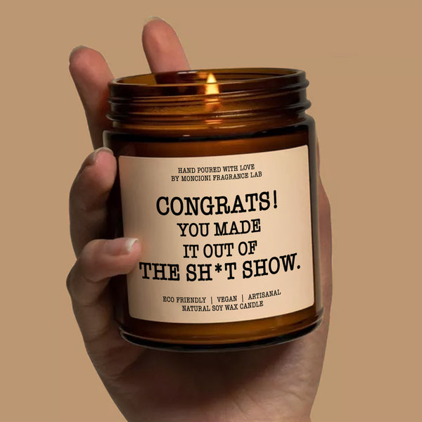 Congrats Made It Out Retirement Scented Soy Candle